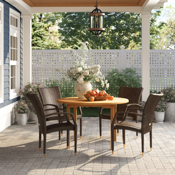 Ashmont 5 Piece Teak Dining Set Birch Lane